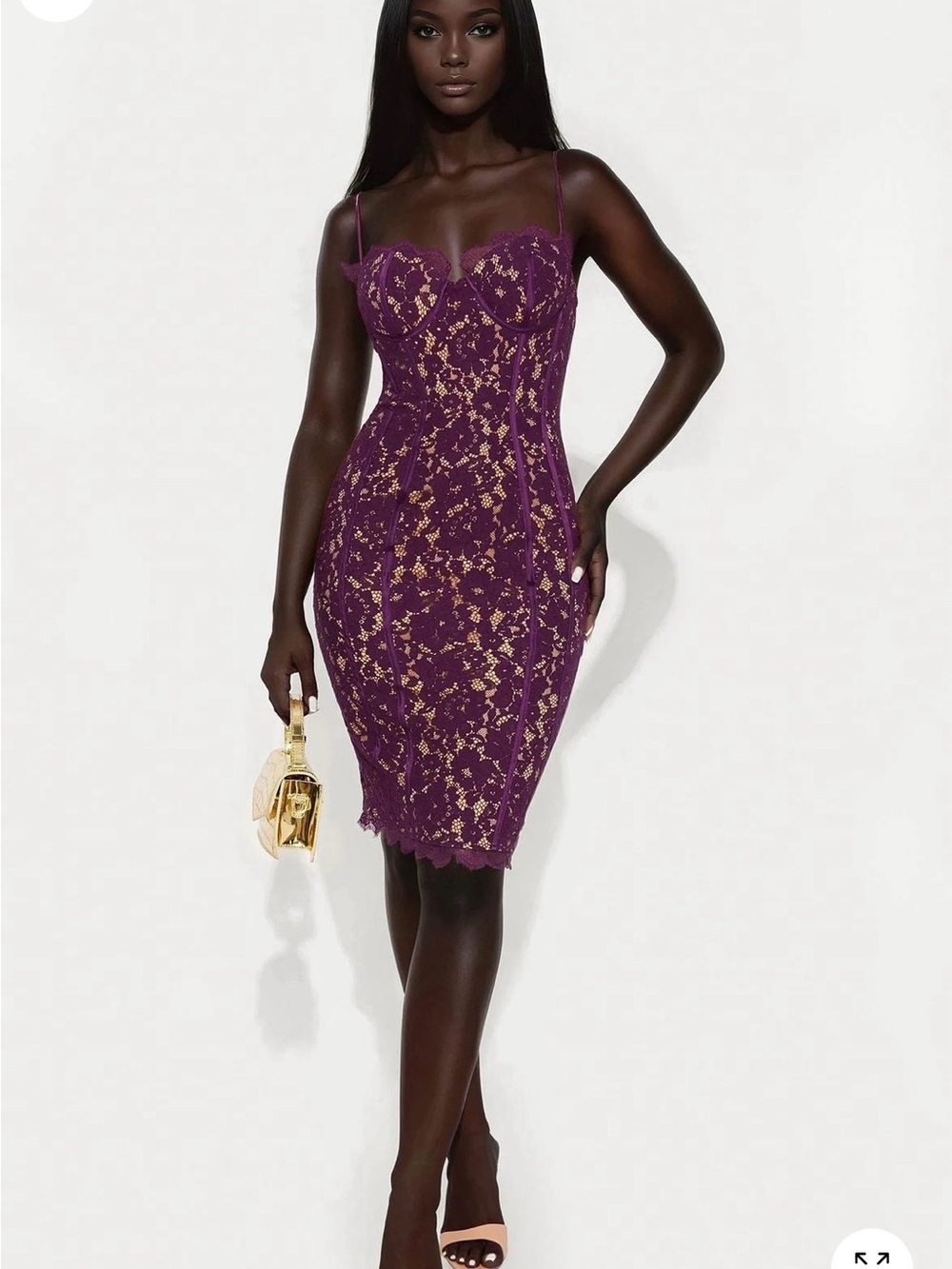 Fashion Nova Purple Lace Bustier Dress